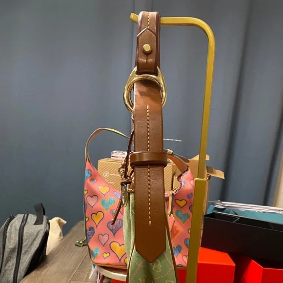 Dooney & Bourke Green and Tan Shoulder Bag (OBO). - Picture 2 of 9